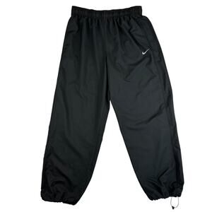 Nike Dri Fit Woven Training Track Pants Mens XL Black Cinch Baggy 377786 Swoosh